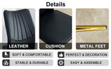Four black dining chairs. A medieval modern chair made of PU material soft cushions, equipped W1151135498