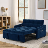 Loveseats Sofa Bed with Pull-out Bed,Adjsutable Back and Two Arm Pocket,TypeC and USB Charging with W1413124444