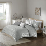 Full/Queen Metallic Printed Duvet Cover Set B03596036