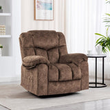 ZNTS Swivel and Rocking Recliner Chair with Massage and Heating Bonded Leather Sofa W1403P172917