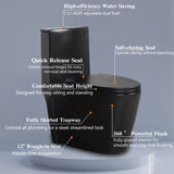 Dual-Flush One Piece Toilet 1.1/1.60 GPF, Water-Saving Elongated Comfort Height Floor Mounted, Soft W1573P143501