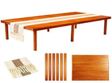 60" x 30" Foldable Boho Low Picnic Table, Solid Wood Beach Table with Adjustable Legs, Portable 63485487