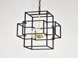 4-Light Metal Lantern Tiered Pendant Hanging Light Fixtures, Industrial Farmhouse Adjustable Height W1592P247685