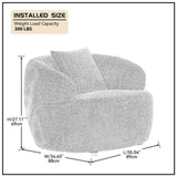 360&deg Swivel Mid Century Modern Curved Sofa, 1-Seat Cloud couch Boucle sofa Fabric Couch for Living W87691483