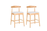 Mid-Century Modern Design Solid Wood 24" Counter Stools ,Upholstered Counter Stools with Wood Legs W2812P269425