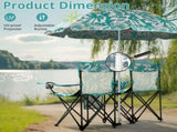 Portable Outdoor 2-Seat Folding Chair with Removable Sun Umbrella Pineapple 98412060
