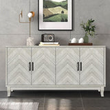 Stronger Vintage Style Buffet Cabinet, Lacquered Accent Storage 4 Door Wooden Cabinets,Thickened W1445P195977