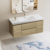 48" Floating Bathroom Vanity with Sink, Modern Wall-Mounted Bathroom Storage Vanity Cabinet with W1573P152702