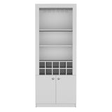 Nero 74-Inch Tall Bar Cabinet 4-Tier Modern Bar Cabinet with Glass Holder Stemware Rack, Wine B200P188834