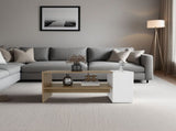 Galatia Coffee Table, 1 Shelf, Natural Oak / White B097P474259