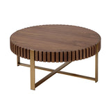 Modern Handcraft Drum Coffee Table 31.5 inch Round Coffee Table for Living Room,Small Coffee Table W2582P167673