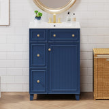 24-Inch Bathroom Vanity Cabinet with Ceramic Sink, 2 Drawers, 1 Door WF532034AAC