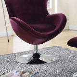 ZNTS Purple Flannelette Fabric Accent Chair w Ottoman Contemporary Modern Living Room Furniture Chic High B011P214555