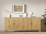 59" Brown Accent with 4 Doors, Natural Wood Buffet, Media, Console, W2295P306917