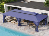 Patio Gazebo 10'x20', Outdoor Heavy Duty Party Tent Shelter With Double Roofs, Mosquito Nettings And 58690224