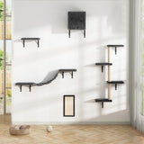 ZNTS 5 Pcs Multi-Level Wall-Mounted Indoor Cat Tree Furniture with Scratching Board, Condo, Perches, W2181P144416