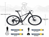 27.5 Inch Wheels 8 Speed Mountain Bike, for Men Women Boys and Girls, Front Suspension, Steel Frame 09715144
