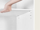 Wooden 6 Layer Modern Open Shelf Bookcase with Top Compartment, White 72050780