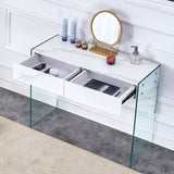 White environmental protection MDF minimalist dresser, desk, desktop computer desk, with double W1151P183696