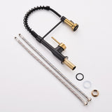 Commercial Black and Nickel Gold Faucet with Pull Out Sprayer, Single Handle Single Lever W1932P180032
