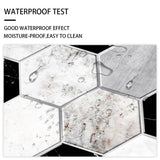 48 Pcs Black And White Marble Wall Stickers Mosaic Hexagon Peel And Stick Backsplash PVC Glossy Self 76827361