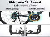 700Cx28 Road Bike, Lightweight Aluminum Frame, Disc Brakes, 16-Speed, Fast Acceleration, Suitable 62864627