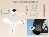 2-in-1 Camping Fan with LED Lantern Remote Control, 4 Wind Speeds 3 Light Brightness Timer Function 24666456