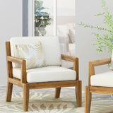 Outdoor Acacia Wood Patio Club Chair, Patio Furniture,Waterproof Thick Cushion Deep Seating for 70787.00BGE