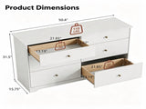 () Double-Column 6-Drawer Chest Particleboard and Paulownia Drawer Dresser with 62068753