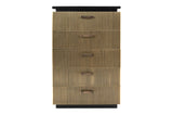 Modern Style 5-Drawer Chest Made With Mango Wood and Finished with Brass Metal B009128311