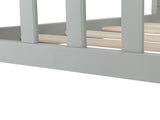 Wooden Baby Toddler Bed Children Bedroom Furniture with Safety Guardrails Gray 84460377