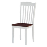 White and Walnut Slat Back Side Chairs B062P182742