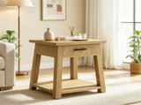 2 Tier End Table with Drawer Wooden Side Table with Shelf Storage 48118437