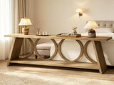 70.9 Inch Farmhouse Sofa Table with 2 Tier Shelf 29747381
