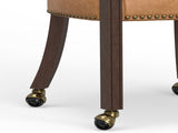 Gorman Dining and Game Chair in Walnut with Saddle Faux Leather B050P412223