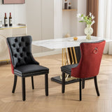 Furniture, Modern, High-end Tufted Solid Wood Contemporary PU and Velvet Upholstered Dining Chair 94894593