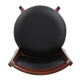 Comfortable Swivel Counter Height Chair 1pc Dark Cherry Finish Faux Leather Upholstery Solid Wood B011P238914