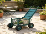 Rolling Garden Cart with Seat, 400 lbs Capacity, Heavy-Duty Wheeled Work Stool, for Lawn, Patio & 65595451
