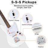 ZNTS Full Size 6 String S-S Pickup GMF Electric Guitar with Bag Strap 10971819