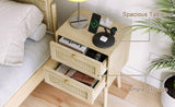 15"W Rattan 2-Drawer Nightstand T3771P351733