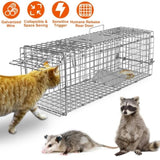 Humane Cat Trap Cage Catch Release Live Animal Rodent Cage Collapsible Galvanized Wire for Small 68348677