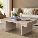 American Vintage Industrial Coffee Table, Premium Reclaimed Wood Texture Rectangular Design, W1445P287874