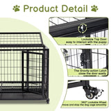 ZNTS Dog Crate Dog Cage Dog Kennel for Large Dogs, Heavy Duty 36 in Pet Playpen for Training Indoor 25996748