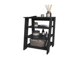 Bathbi 30" High 4-Tier Ladder Shelf Organizer for Bathroom, Side Table, Living room in Black B200P240251