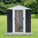 5X3 Feet Dark Grey Outdoor Storage Shed With Aluminum Alloy Frame W2794P281148