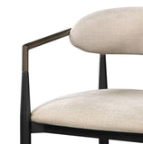 Beige and Black Armchair with Open Back B062P215498