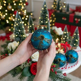4PCS Set 4.7" Christmas Glass Ball Ornaments Hanging Tree Decor Shiny Holiday Party Supplies Tree 13361321