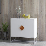 Solid wood square shape handle 2 doors sideboard W28222273