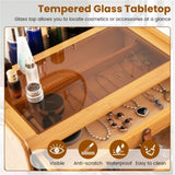 Bamboo vanity with mirror and 2 storage drawers 99206002