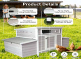 Large Wooden Chicken Coop Outdoor Hen House Poultry Cage for Outdoor with 2 Sides Nesting Boxes W2326P486262
